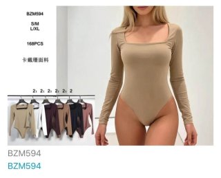 Body manga larga escote cuadrado BZM594