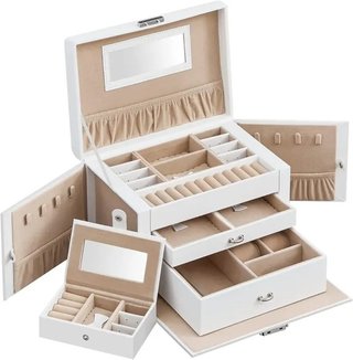 Caja para Joyas, Joyero 3 Niveles SONGMICS JBC121W