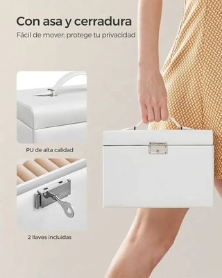 Caja para Joyas, Joyero 3 Niveles SONGMICS JBC121W