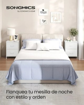 Cómoda 2 Cajones Tela Blanca SONGMICS LGS312WH01