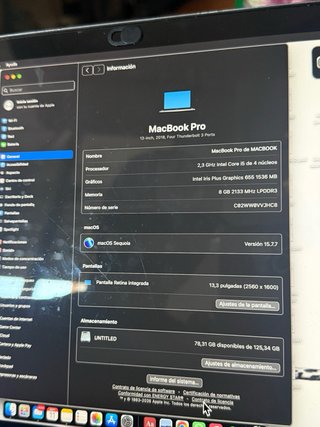 MacBook Pro 2018 Plata/Gris Espacial
