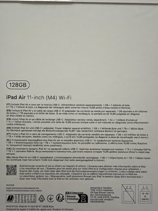 iPad Air 11 M4 128GB WiFi Azul Precintado