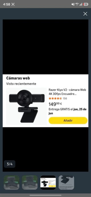 Cámara Web Razer Kiyo V2 Streaming 4K