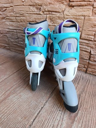 Patines en línea Oxelo grises y turquesa