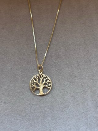 Collar Plata 925 Chapado Oro Árbol Vida