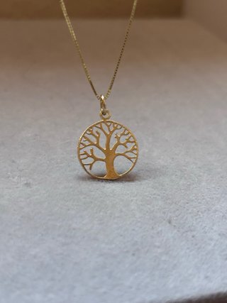 Collar Plata 925 Chapado Oro Árbol Vida