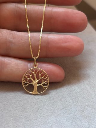 Collar Plata 925 Chapado Oro Árbol Vida