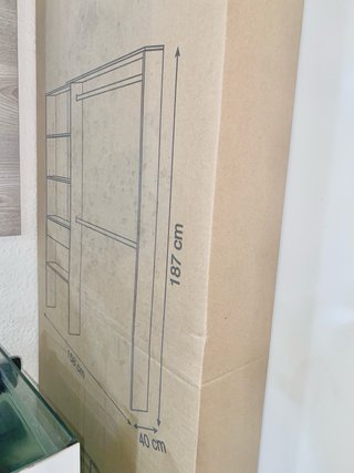 Armario vestidor blanco y beige