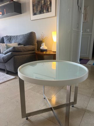 Cristal Mesa Redondo Ácido Mate 58cm
