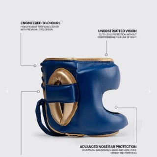 Casco Boxeo Fly Superbar X Azul Dorado