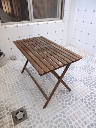 Mesa extensible exterior madera y metal
