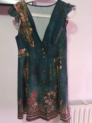 Vestido estampado floral verde