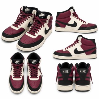 Nike Court Vision Mid burdeos, blancas y negras
