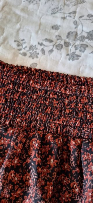 Falda corta volantes cintura elástica T XL vintage