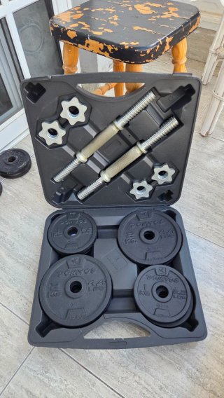 Kit Mancuernas 20 kg Decathlon + 15 kg extra
