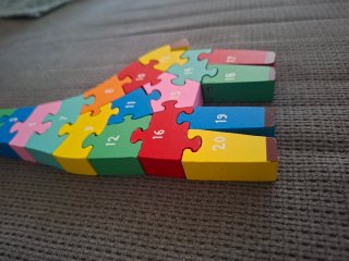 Lote 3 puzzles de madera números y letras animales
