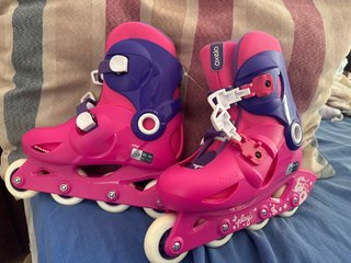 Patines en línea Oxelo rosas y morados talla 32-34