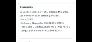Se venden libros colegio Milagrosa-Las Nieves