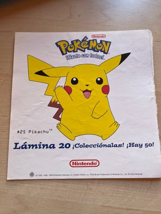 Lámina Coleccionable Pokémon Pikachu #25