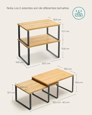 Set 2 Estantes Especiero SONGMICS KCS02NB