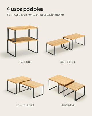 Set 2 Estantes Especiero SONGMICS KCS02NB