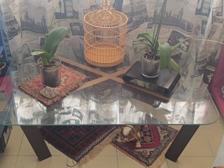 Mesa de centro diseño madera y cristal.Rebajada!