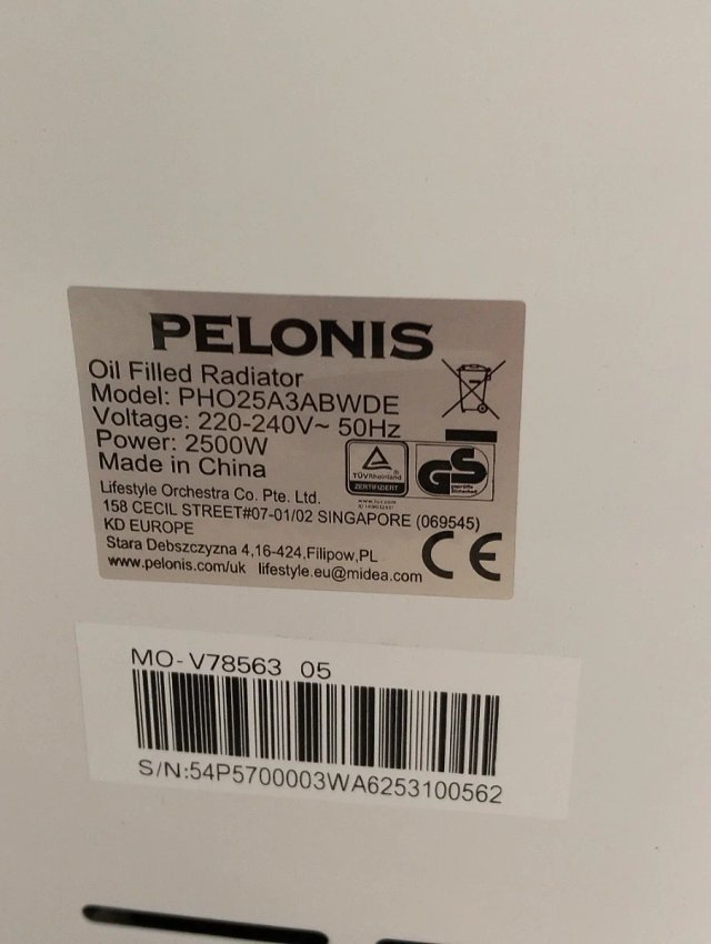 Radiador aceite Pelonis 2500W 13 aletas