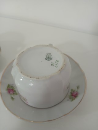 2 Tazze Porcellana M&Z Czechoslovakia Vintage Rose
