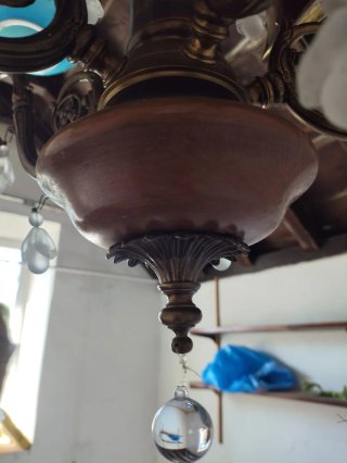 Lámpara de techo vintage madera y metal