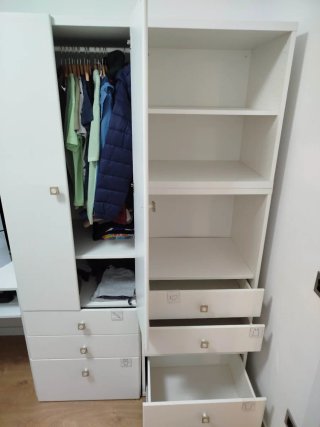 Muebles infantil blanco 2 puertas y cajones