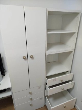 Muebles infantil blanco 2 puertas y cajones