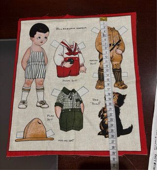 Panel de Tela Vintage Muñeca de Papel. Lote de 4