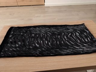 Pañuelo tul y terciopelo negro 160x34