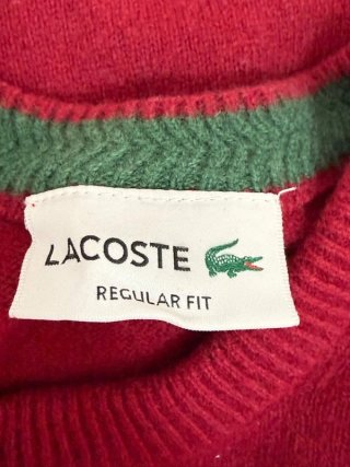 Maglione Lacoste Uomo Lana Rosso Taglia S