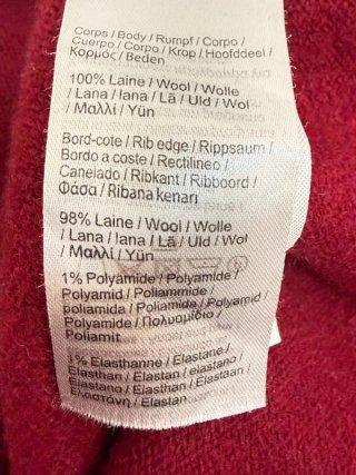 Maglione Lacoste Uomo Lana Rosso Taglia S