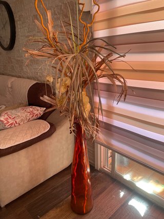Grande vaso da terra 80 cm in vetro arancione