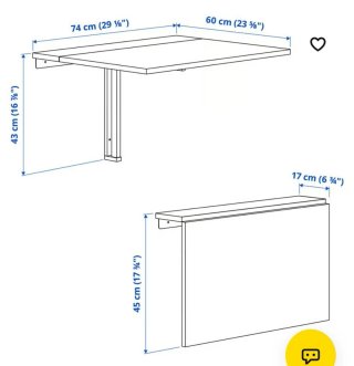 Mesa abatible de pared blanca