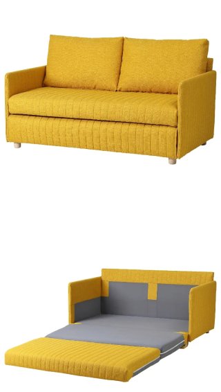 Sofá cama amarillo Ikea
