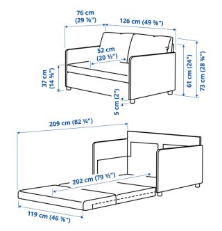 Sofá cama amarillo Ikea