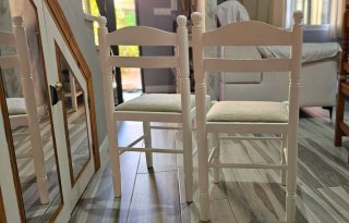 Juego de 2 Sillas Blancas Madera