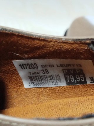 Zapatos tipo Oxford Tacón Beige/Marrón