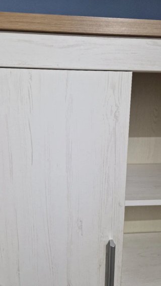 Mueble salón TV blanco y madera