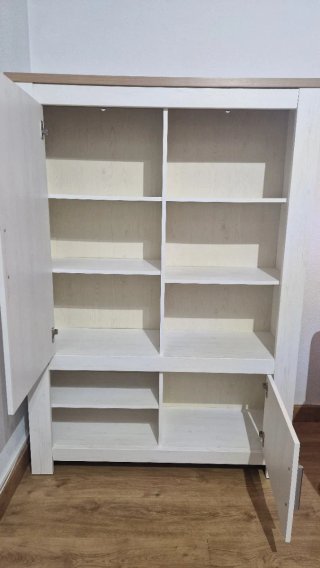 Mueble salón TV blanco y madera