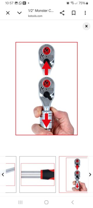Carraca telescópica KS Tools Monster 1/2" 950 Nm