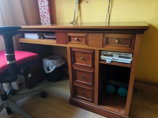 Escritorio madera 5 cajones clásico