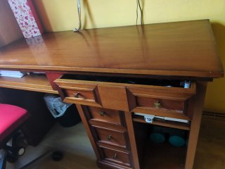 Escritorio madera 5 cajones clásico