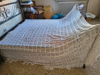 Copriletto vintage cotone traforato 325x277 cm