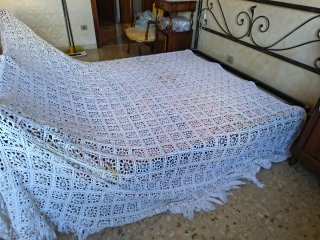 Copriletto vintage cotone traforato 325x277 cm