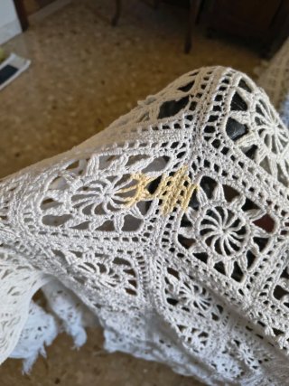Copriletto vintage cotone traforato 325x277 cm