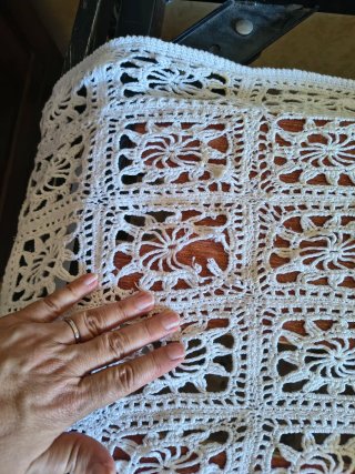 Copriletto vintage cotone traforato 325x277 cm